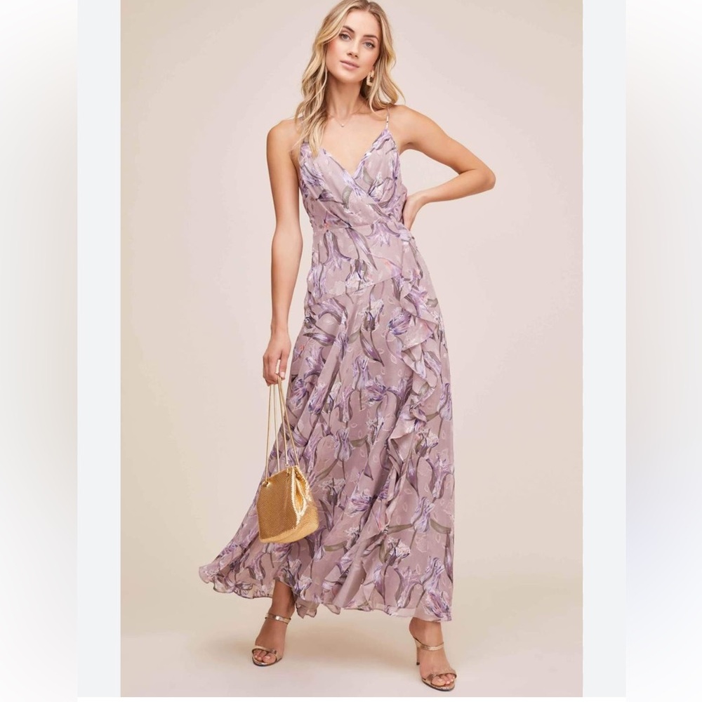 ASTR the label  floral slit front maxi dress 8 - Picture 2 of 9